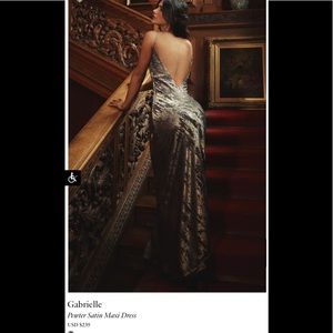 NWT House of CB maxi dress, metallic silver